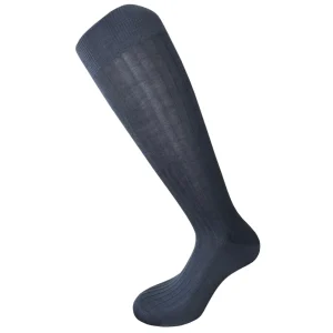 Calza Lunga Uomo in Cotone 100% Filoscozia Rimagliato a Mano - Grigio